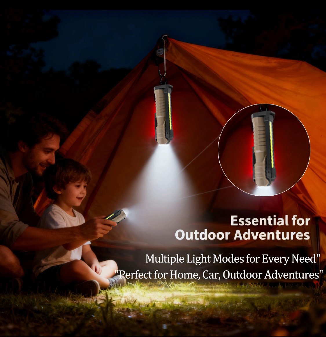 🔦✨USB Rechargeable Mini Flashlight – Magnetic, Multiple Lighting Modes, Perfect for Outdoor & Emergency Use