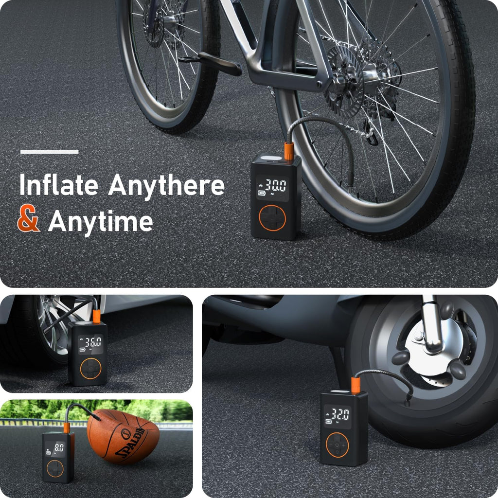 Portable Electric Air Pump with Digital Pressure Gauge