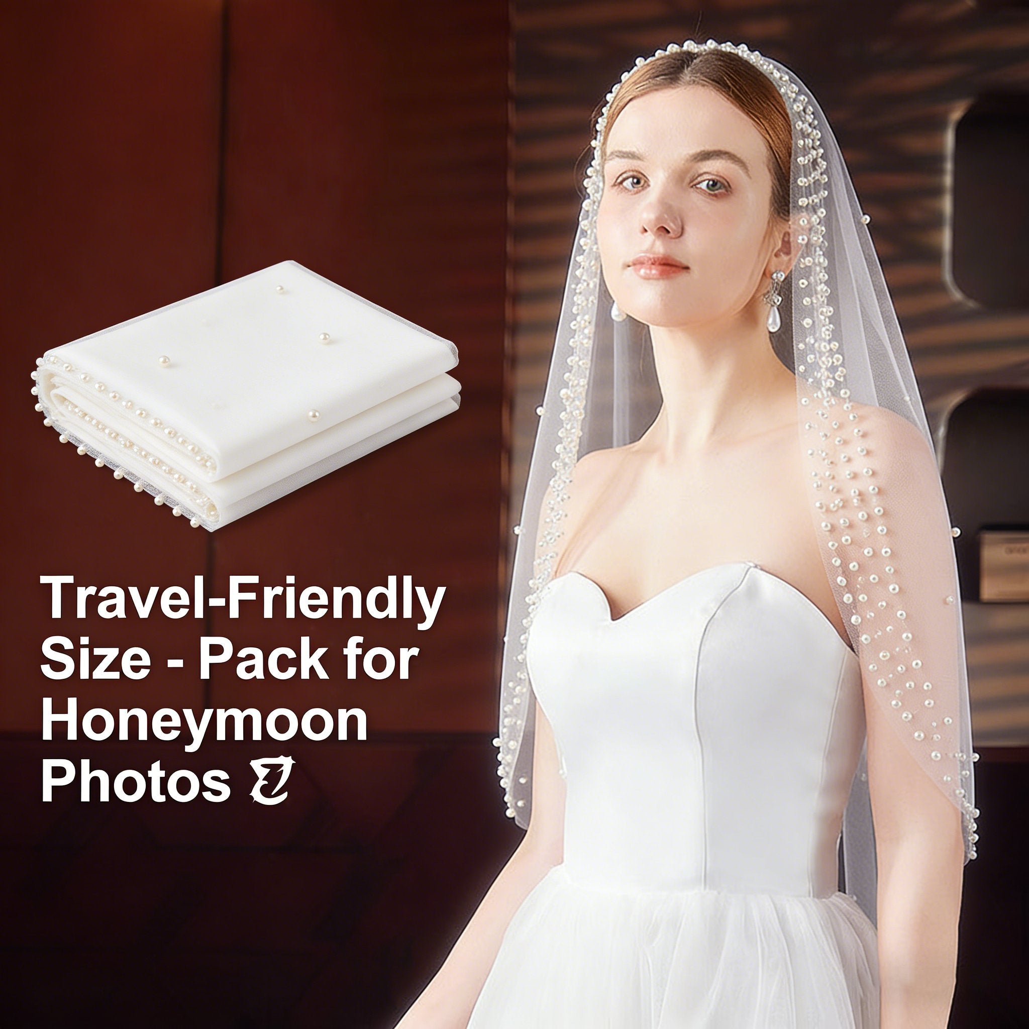 Wedding Veil for Women - Short Lace Bridal Veil for Weddings, Bachelorette Parties & Honeymoon 💍👰