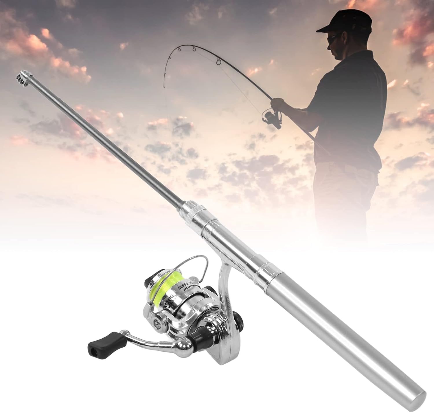 Portable Pen-Shaped Fishing Rod Combo Set with Telescopic Reel – Lightweight & Compact Fishing Gear