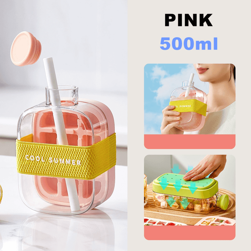 🧊 2-in-1 Ice Cube Bottle – Quick Ice Making & Refreshing Sips