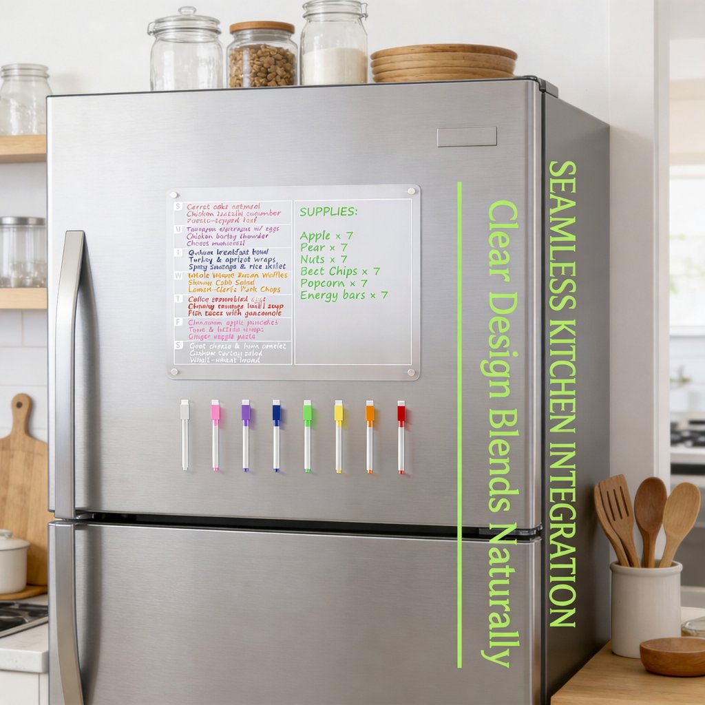 🧲 Acrylic Magnetic Dry Erase Board for Refrigerator (15 x 11 in)