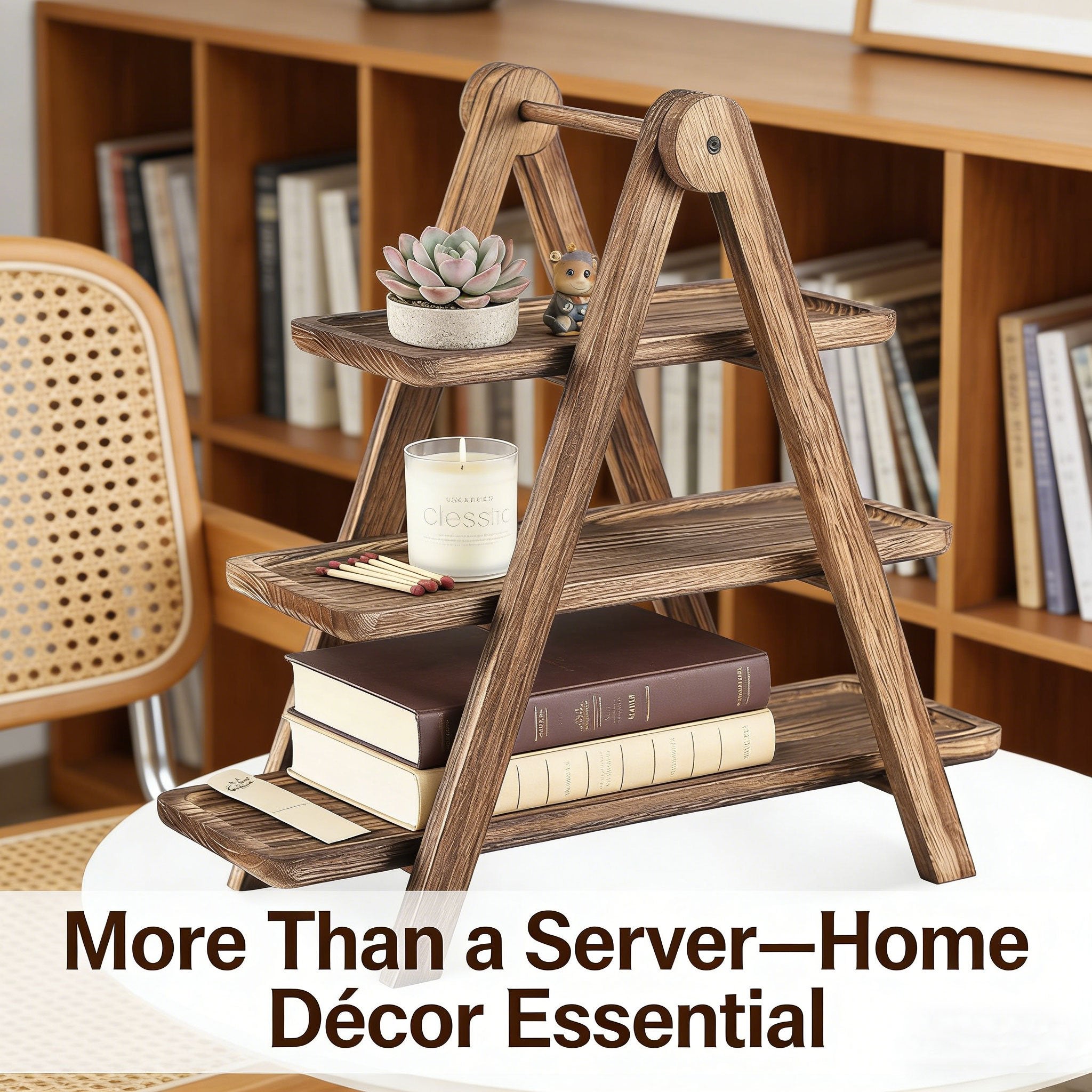 🍰 3-Tier Wooden Serving Tray Set for Parties & Entertaining