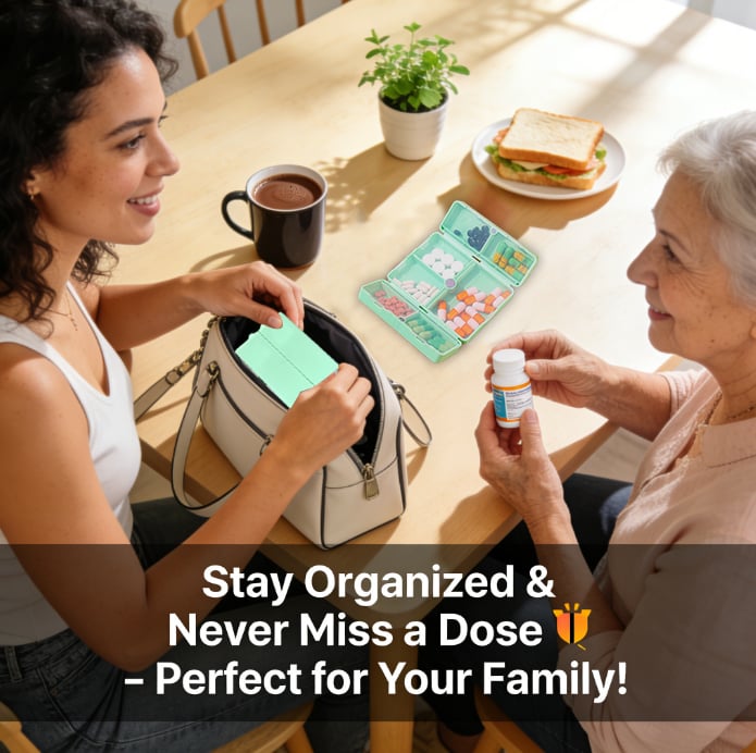 💊 Two-Piece Daily Pill Box Set – Foldable, Magnetic & Portable