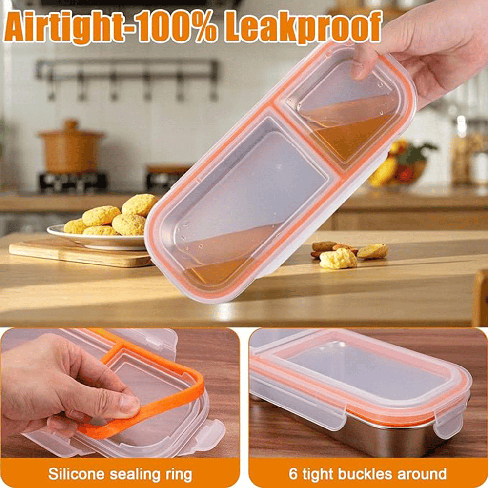Stainless Steel 2-4Compartment Lunch Box with Lid