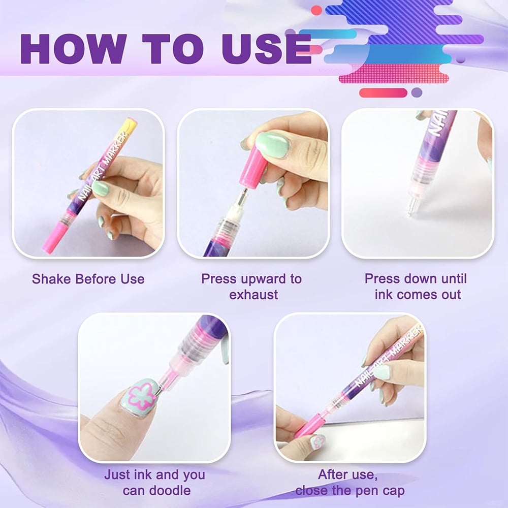 12-Color Nail Art Pen Set