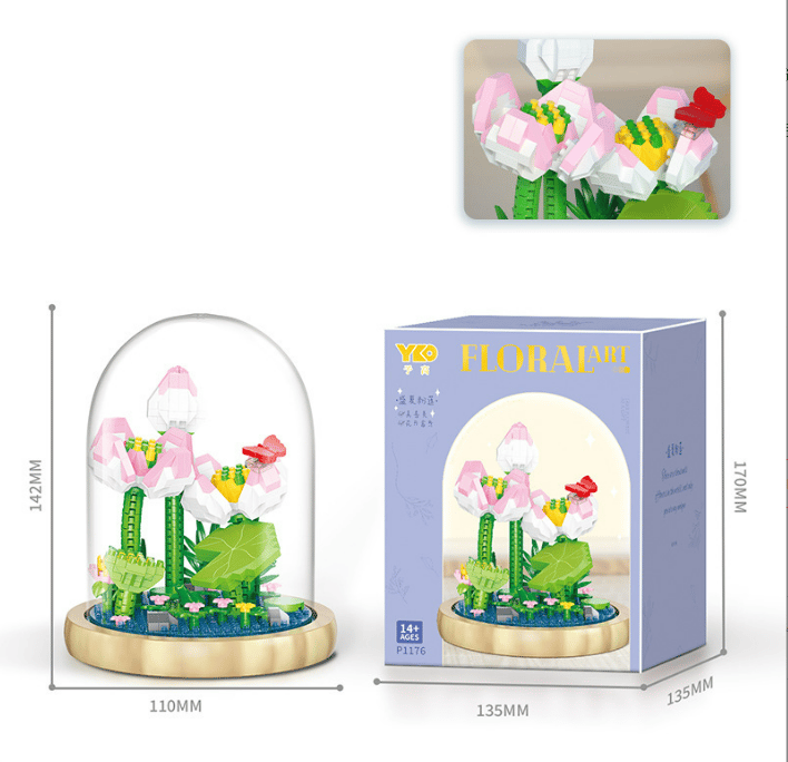 Flower Bouquet Building Kit, Forever Flower Decorated Flower with Dust Cover