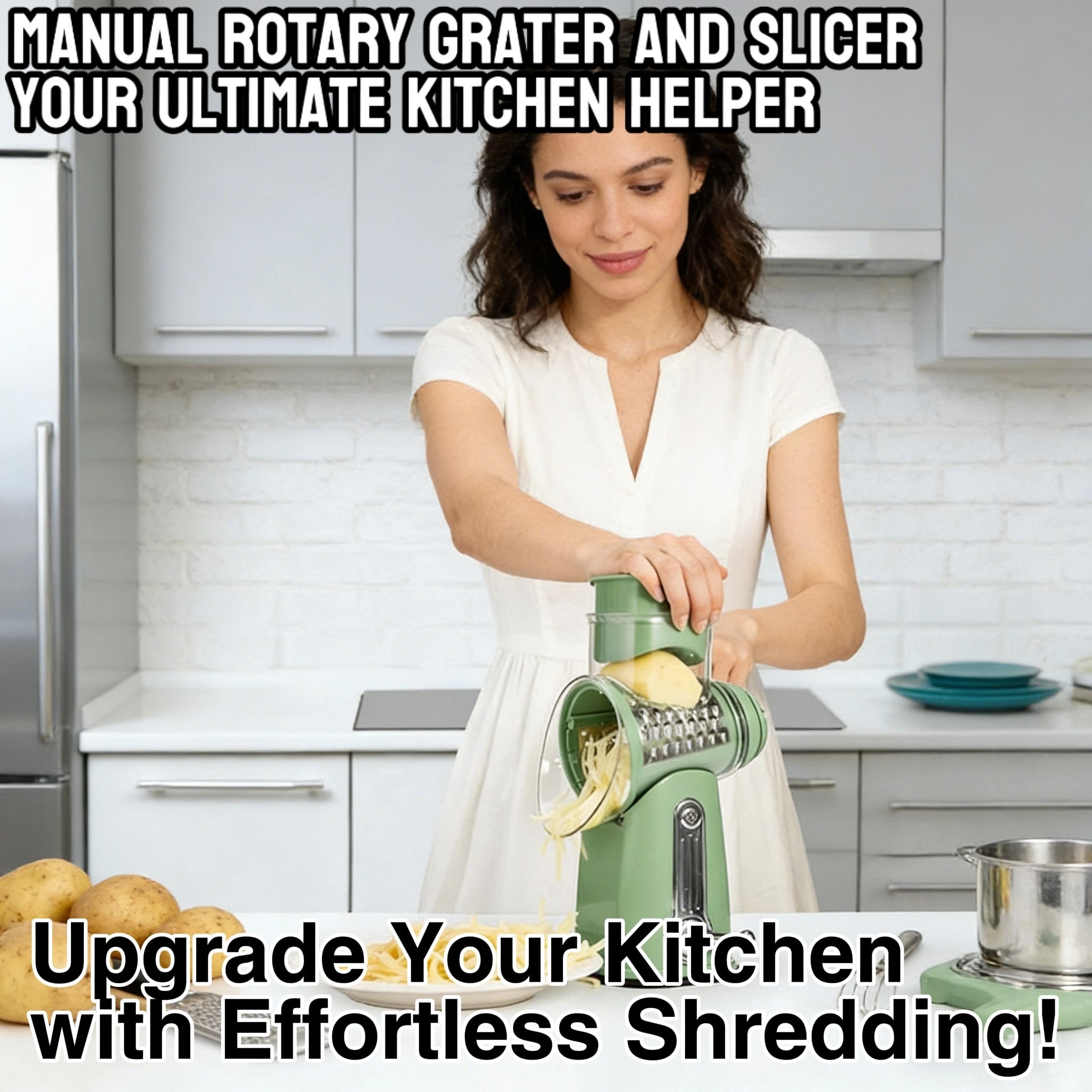 Manual Rotary Grater and Slicer – Your Ultimate Kitchen Helper 🧀🍅