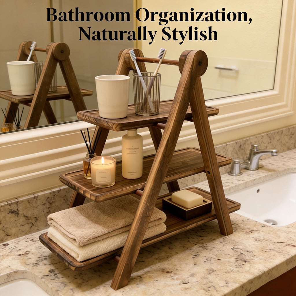 🍰 3-Tier Wooden Serving Tray Set for Parties & Entertaining