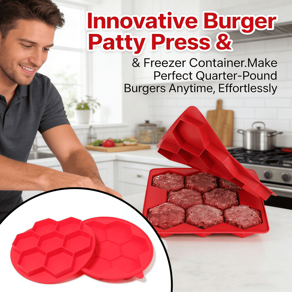 🍔 Innovative Burger Patty Press & Freezer Container