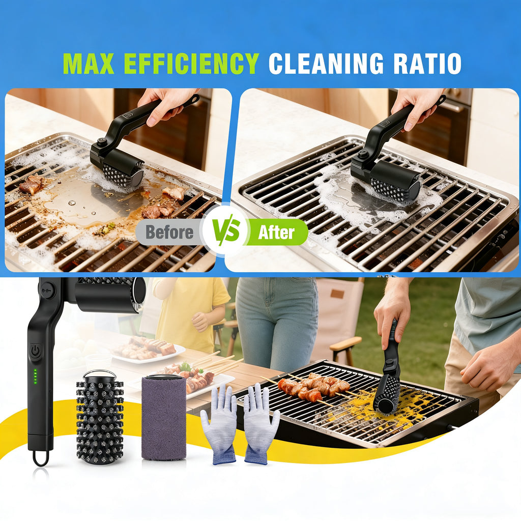 🍖✨Electric Three-Speed BBQ Brush – Effortless Cleaning for Your Grill
