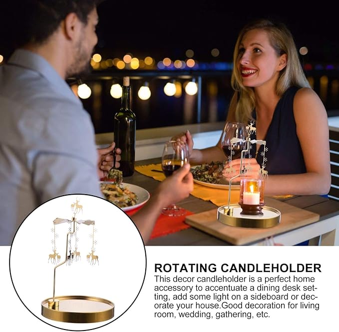 Enchanting Whirls of Light: Rotating Candleholder with Dual-Shape Options for Elegant Evenings