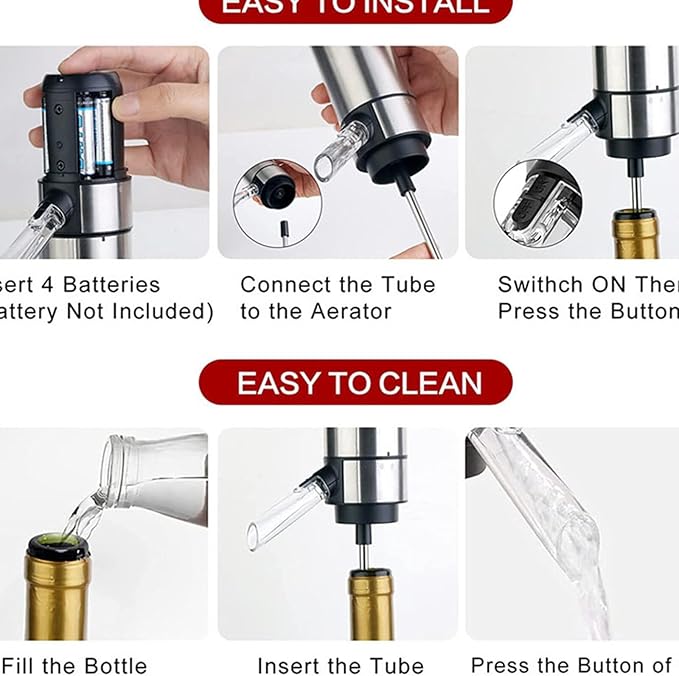 Instant Elegance: Electric Wine Aerator & Dispenser for Perfectly Poured Flavor