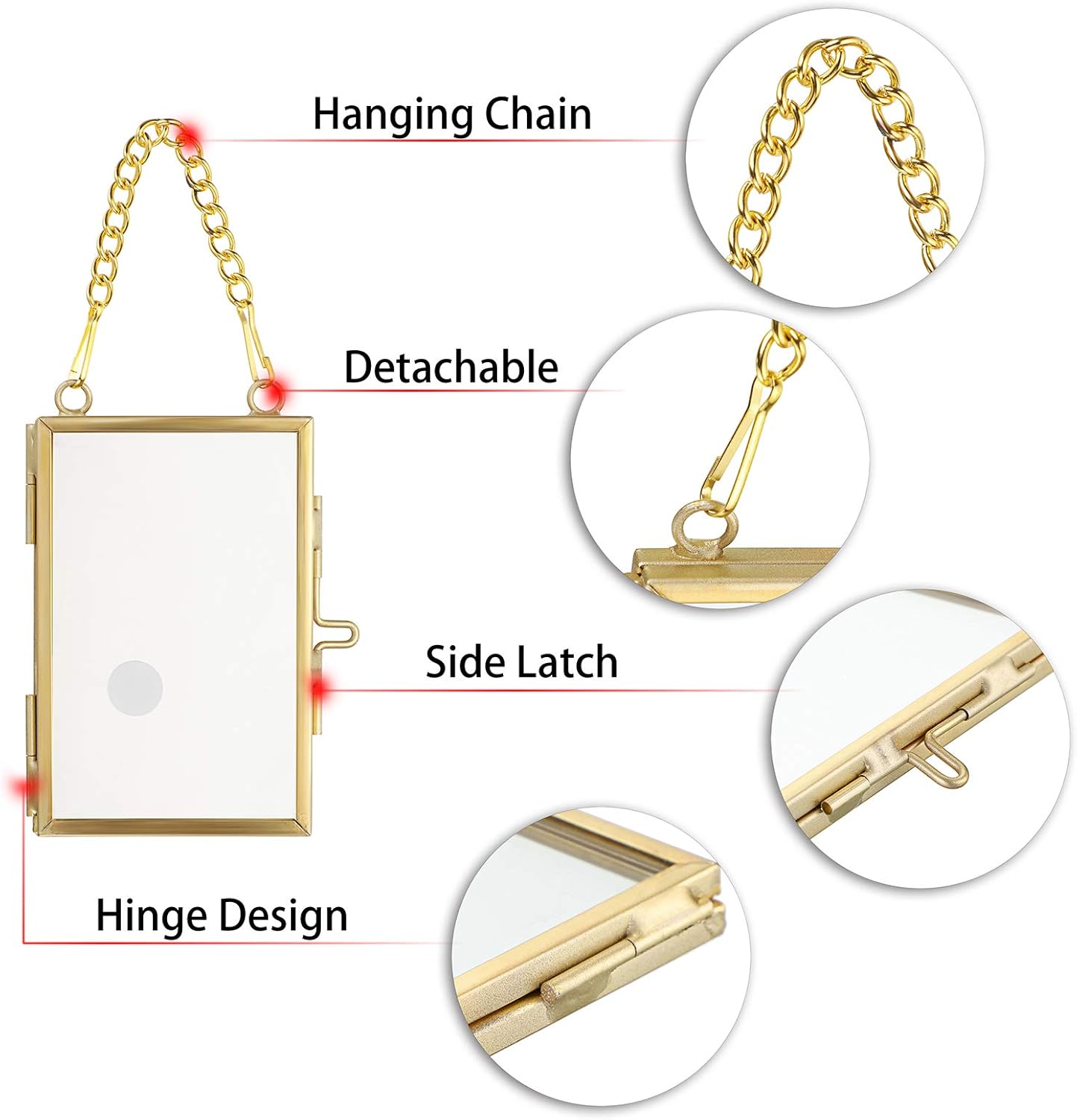 Set of 4 Glass Photo Wall Hanging Art Frames