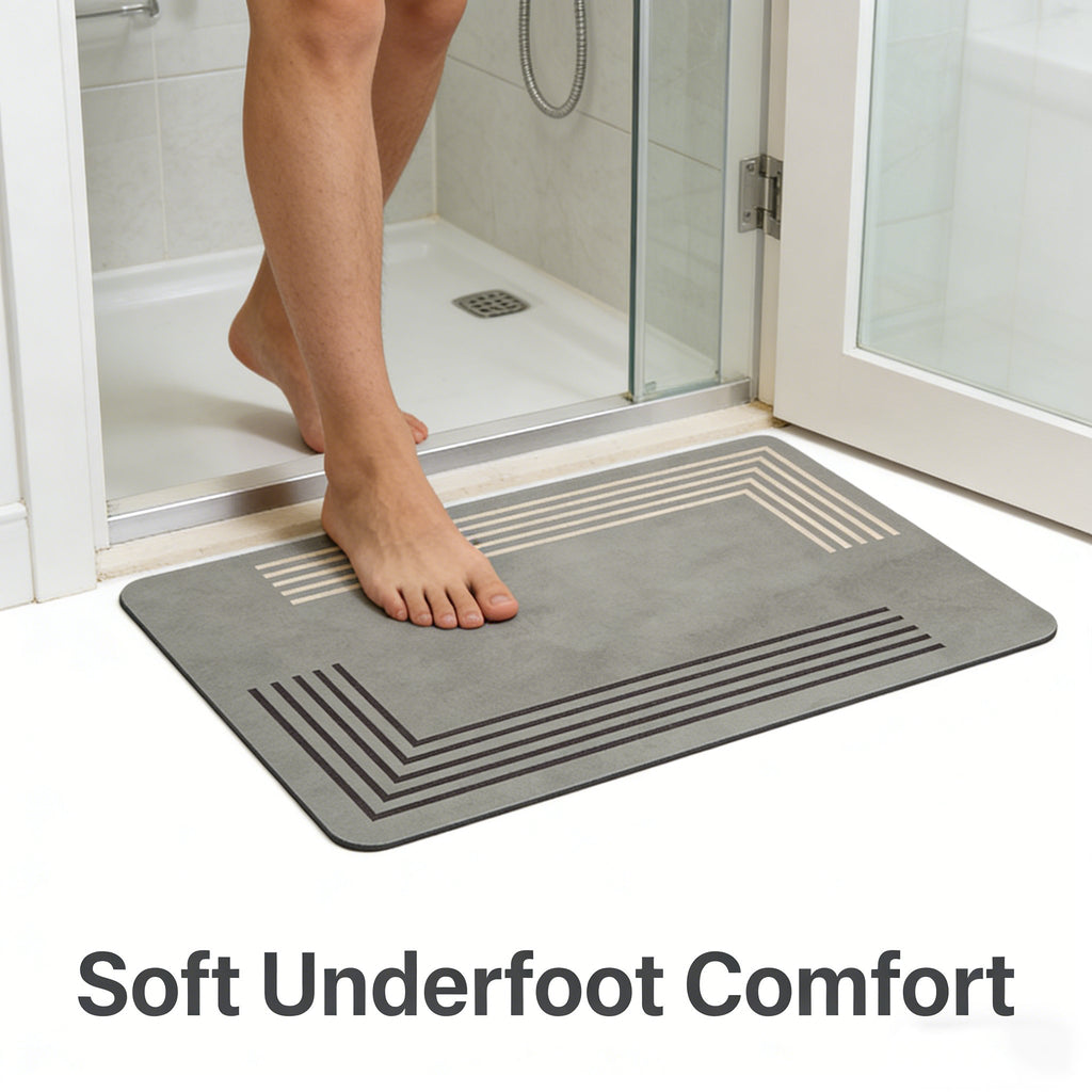 Diatomaceous Earth Shower Mat, Super Absorbent Non Slip Bath Mats, Quick Dry Bath Rug Shower Mat, Shower Rug for in Front of Bathtub Shower, Easy Care