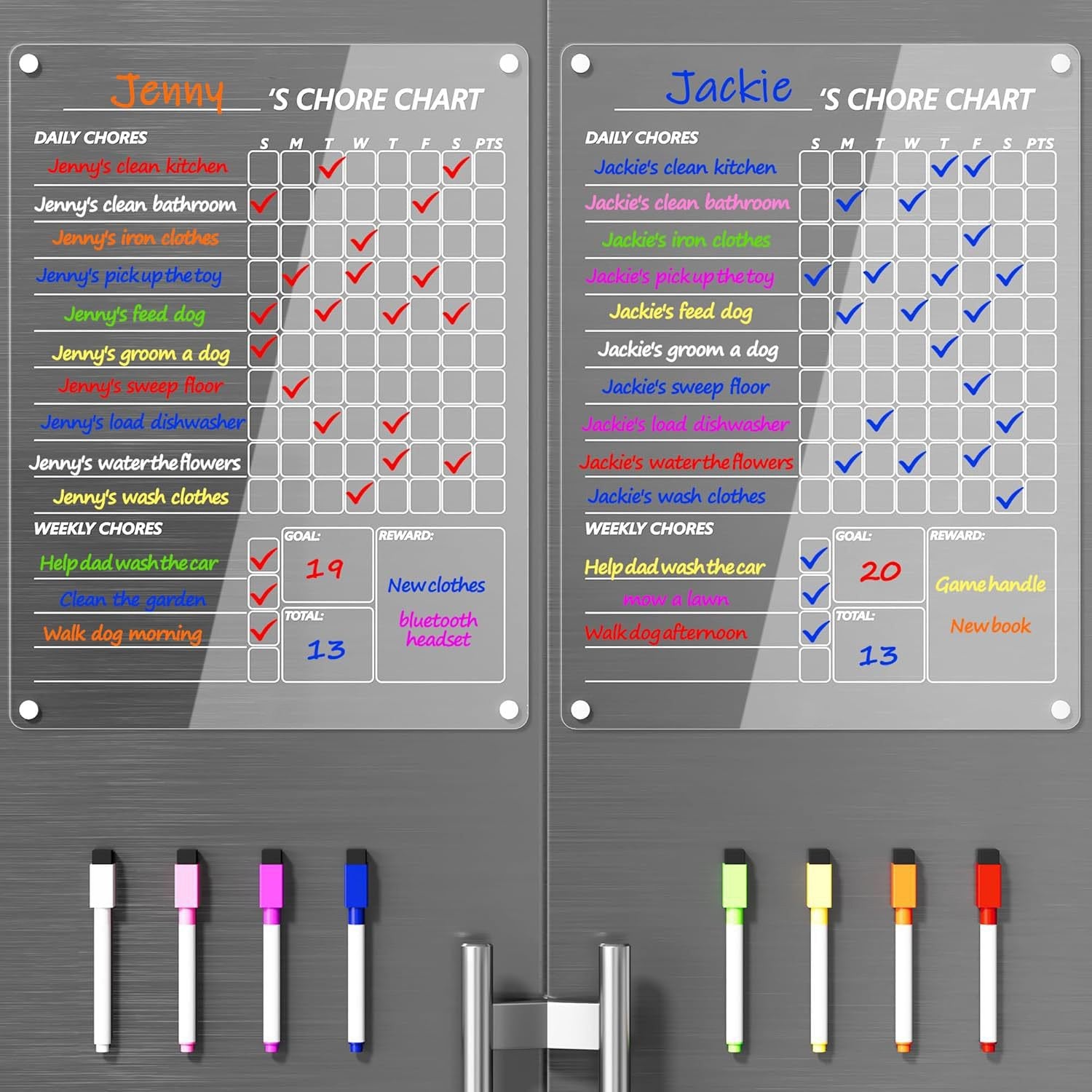 🧲 Acrylic Magnetic Dry Erase Board for Refrigerator (15 x 11 in)