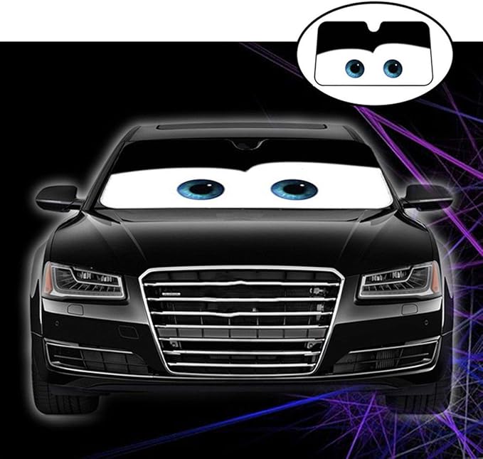 Cartoon Eyes Car Sun Shade for Windshield, Sun Shade Accessories Foldable