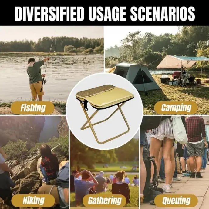 🏕️ Heavy-Duty Foldable Camping Stool 🪑