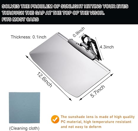 Anti-Glare Polarized Sun Visor Extender for Safe Driving
