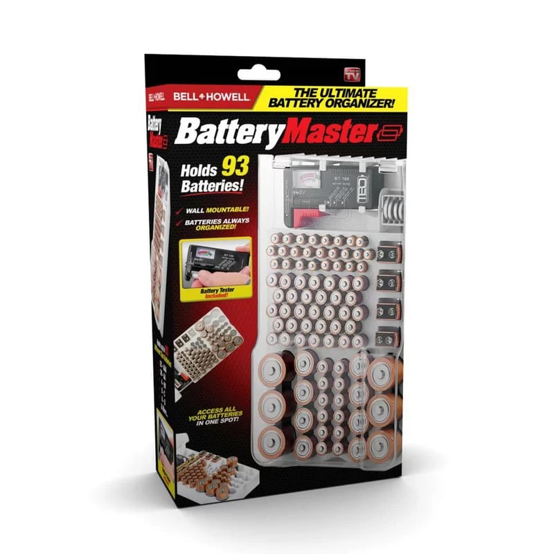 Comprehensive Battery Organizer with Built-In Tester
