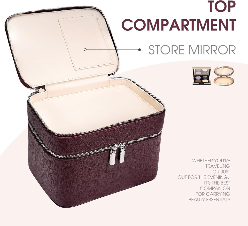 Cosmetic Makeup Bag – Double Compartment, Large Capacity Organizer 💄✨