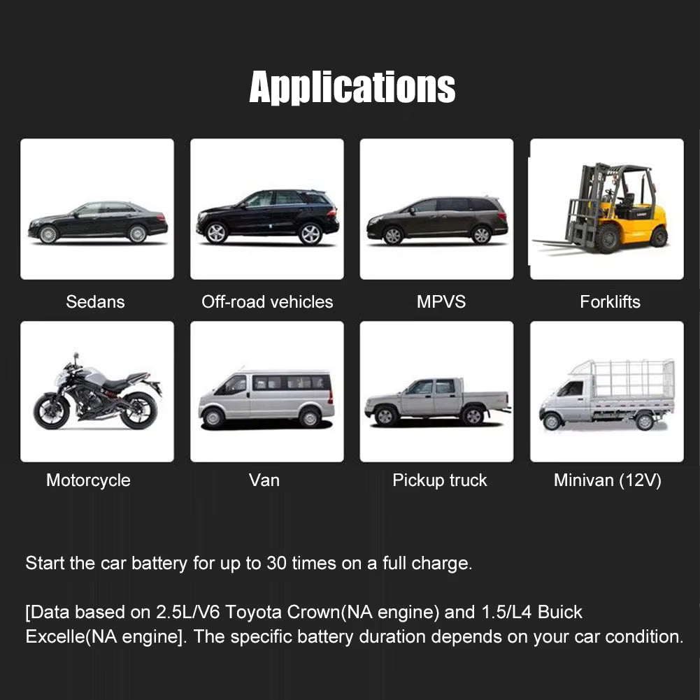 🔋 Car Battery Jump Starter – Portable Power Bank with USB Fast Charger & LED Flashlight 🚗