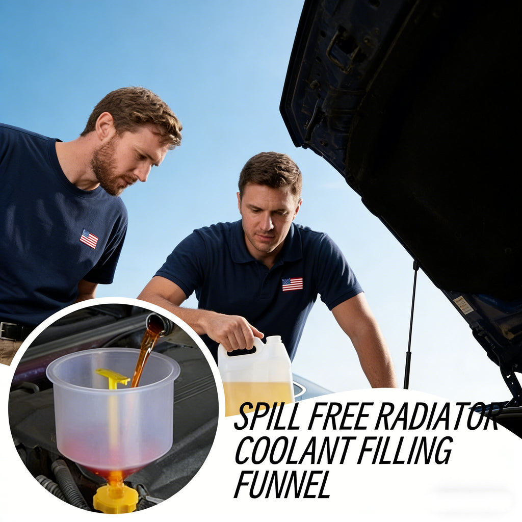🚗12 PCS No-Spill Coolant Funnel Kit – Universal Radiator Filling Tool Set