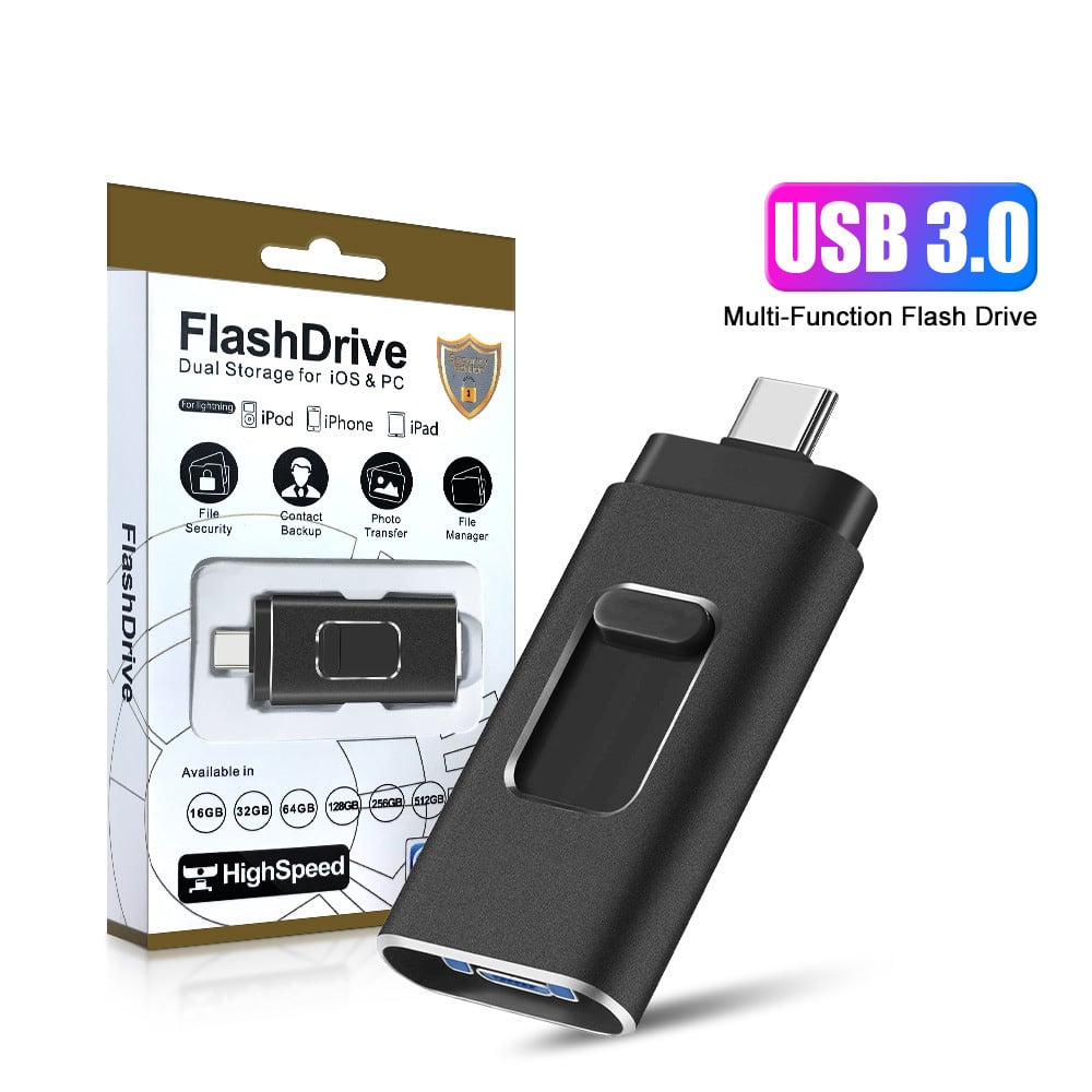 🔥 4-in-1 High-Speed USB Flash Drive for iPhone, iPad, Android, PC & More