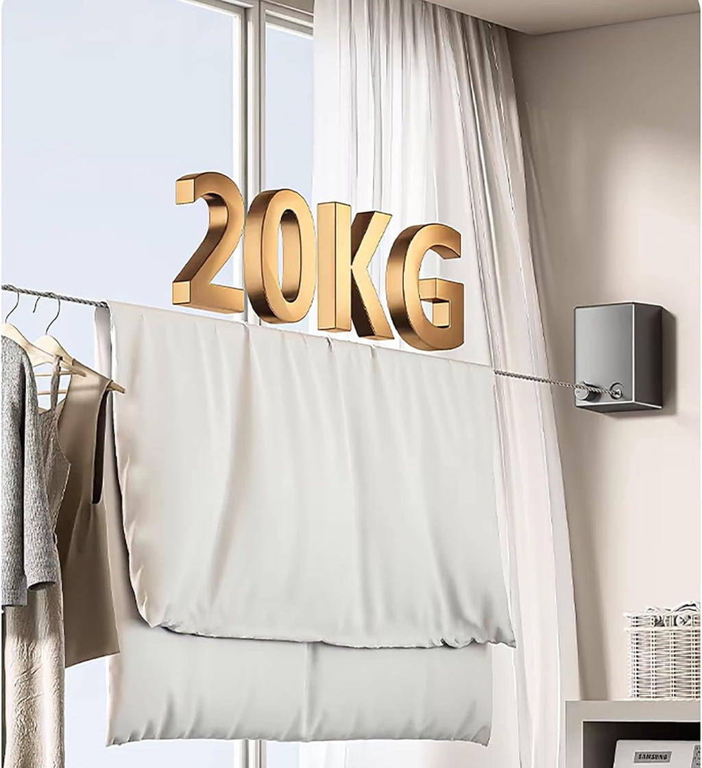 Retractable Reel Washing Line – Heavy Duty Wall Mounted Clothesline for Indoor & Outdoor Use