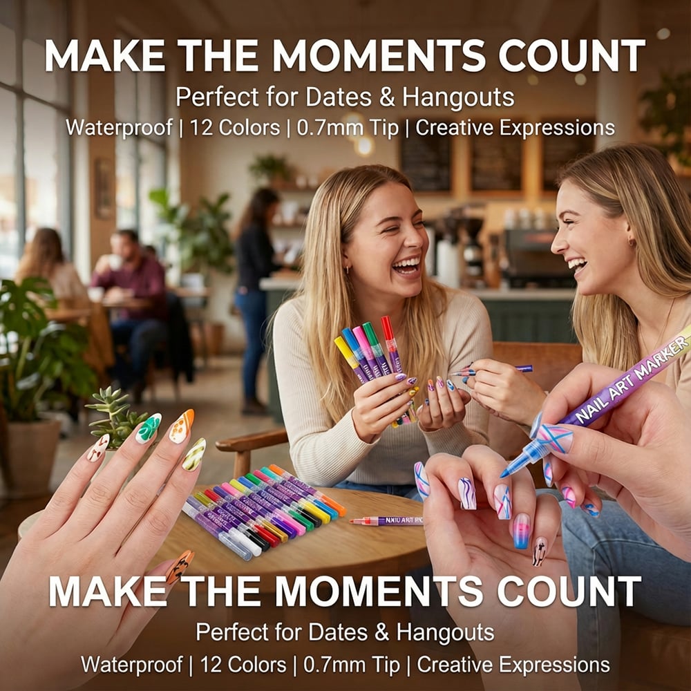 12-Color Nail Art Pen Set