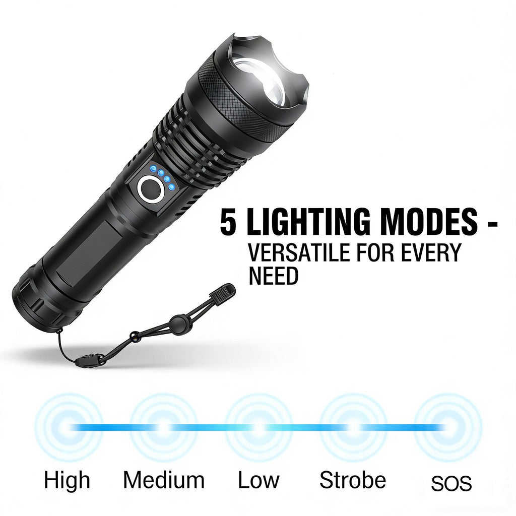 ✨Rechargeable LED Flashlight - High Lumen, Waterproof, Ultra Bright Flashlight for Emergencies