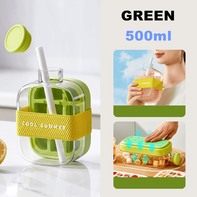 🧊 2-in-1 Ice Cube Bottle – Quick Ice Making & Refreshing Sips