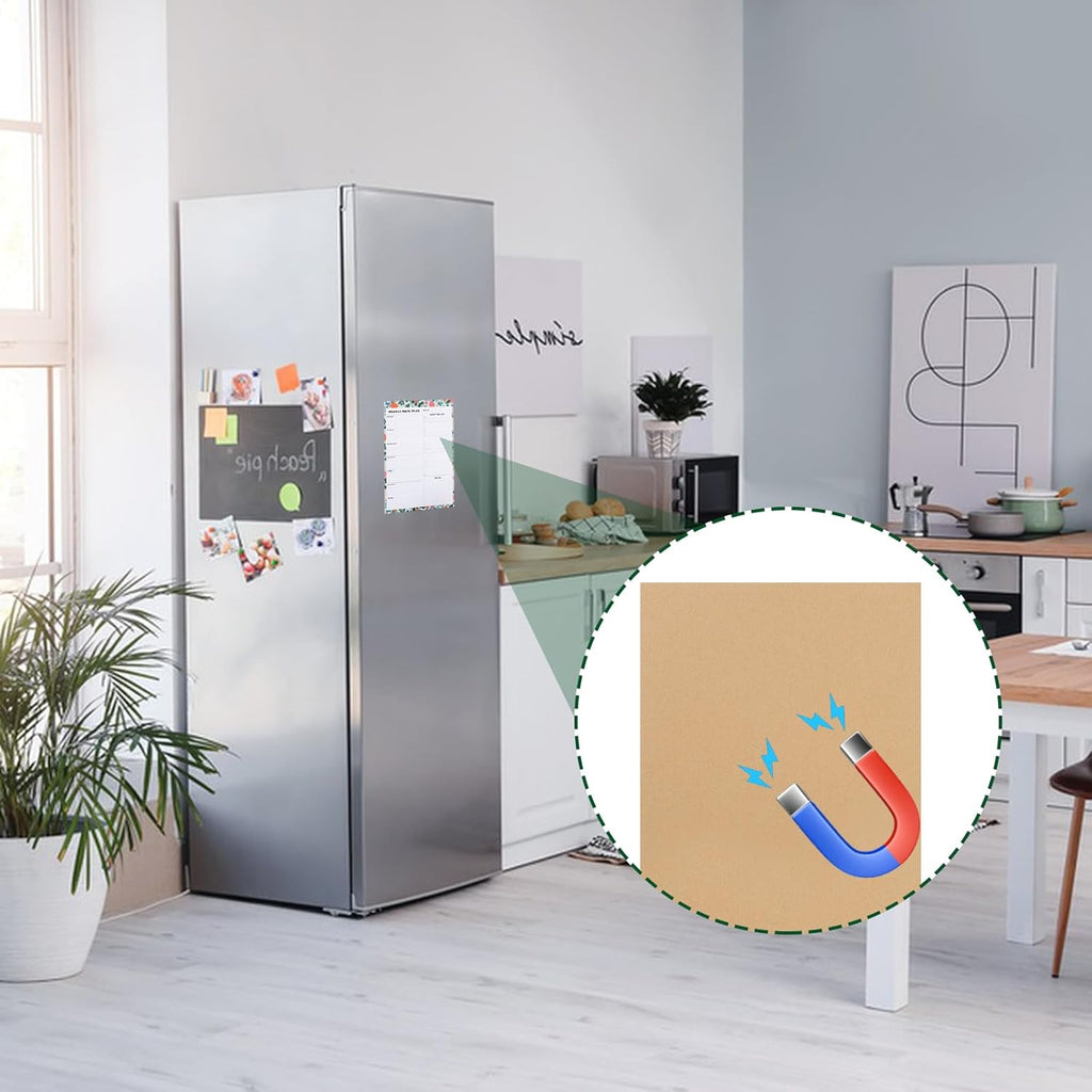 Weekly Meal Planner & Magnetic Shopping List Pad - 60 Sheets | Tear-Off Design