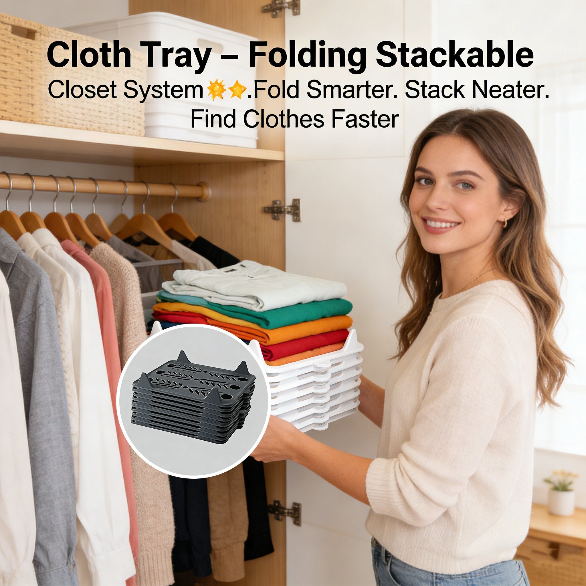 Cloth Tray – Folding Stackable Closet System👕✨