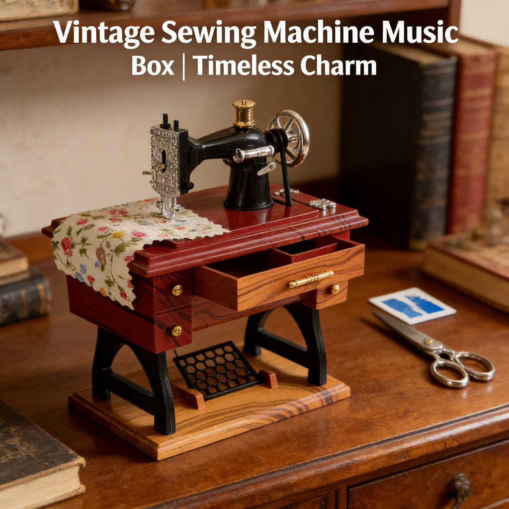 Mini Sewing Machine Clockwork Music Box🧵✨