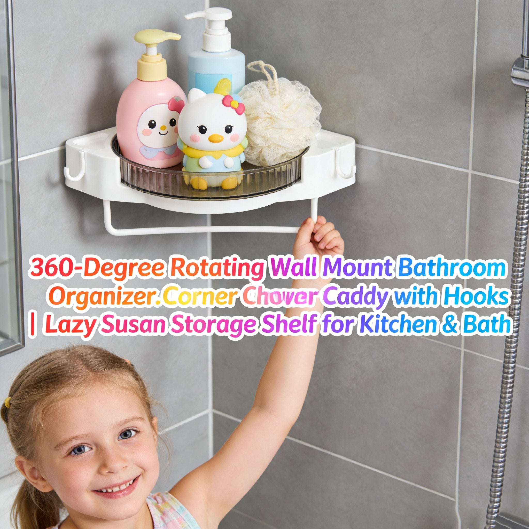 🚿 360-Degree Rotating Wall Mount Bathroom Organizer