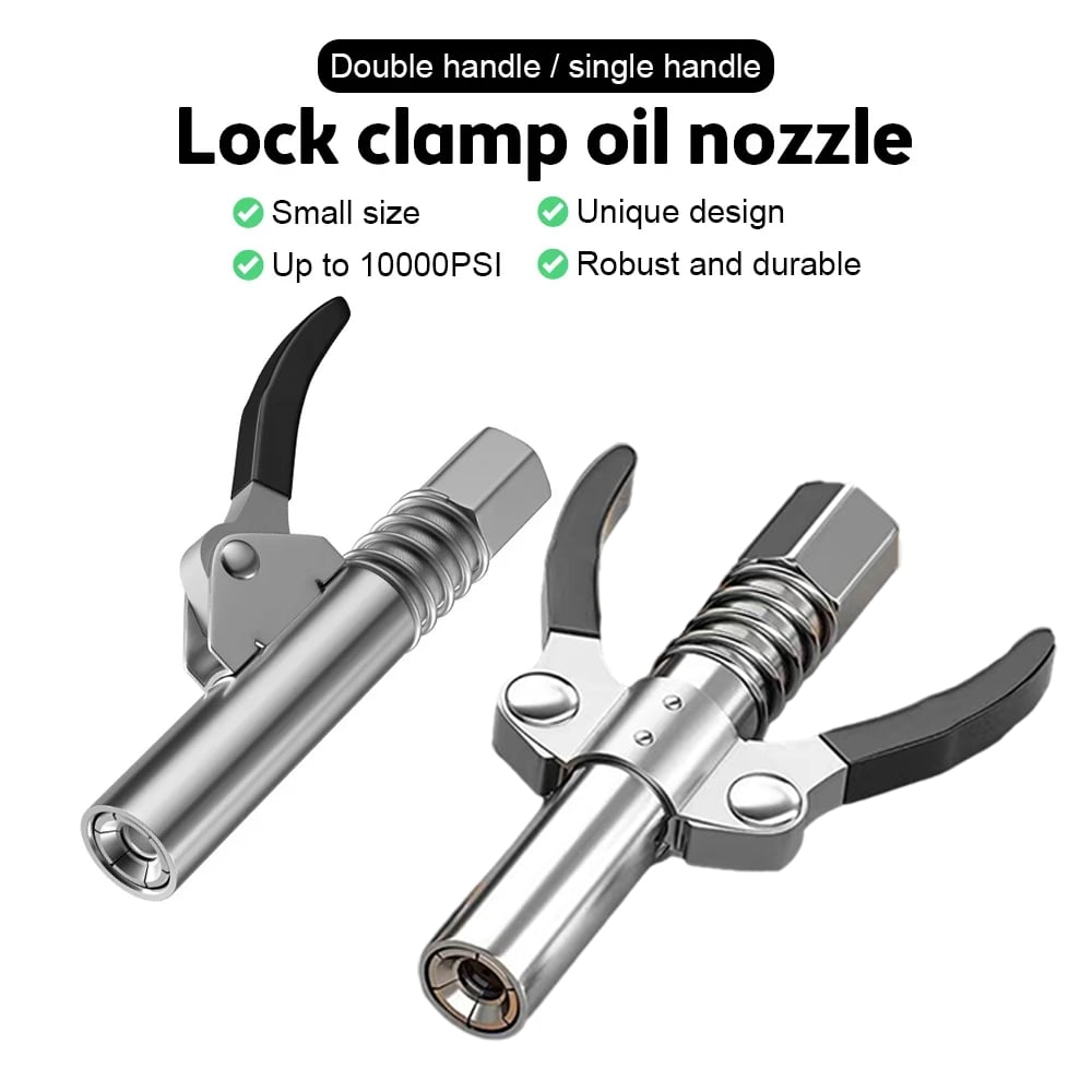 Strong Lock on Grease Couplers with Spring Flex Hose