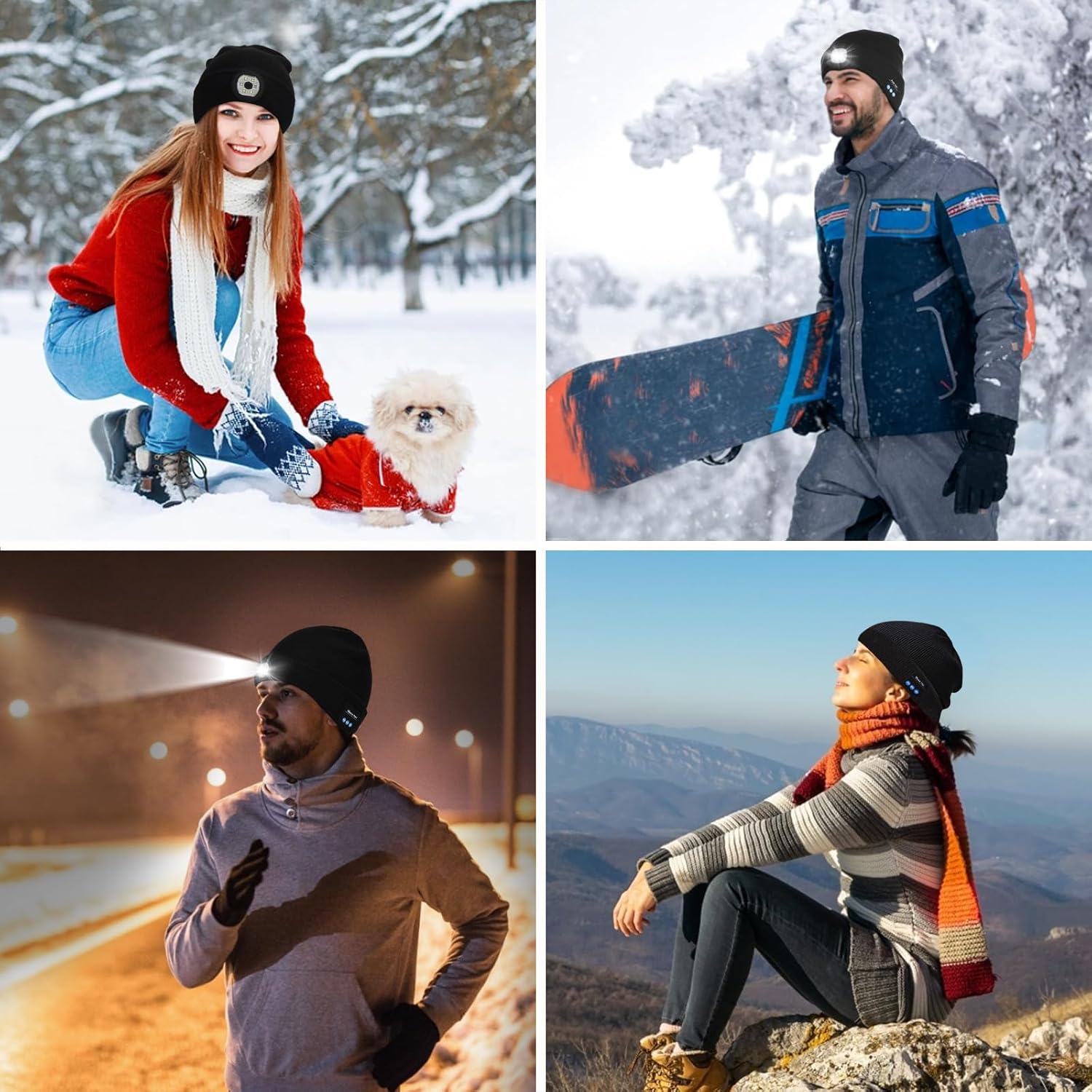 Unisex Bluetooth Beanie Hat with Light