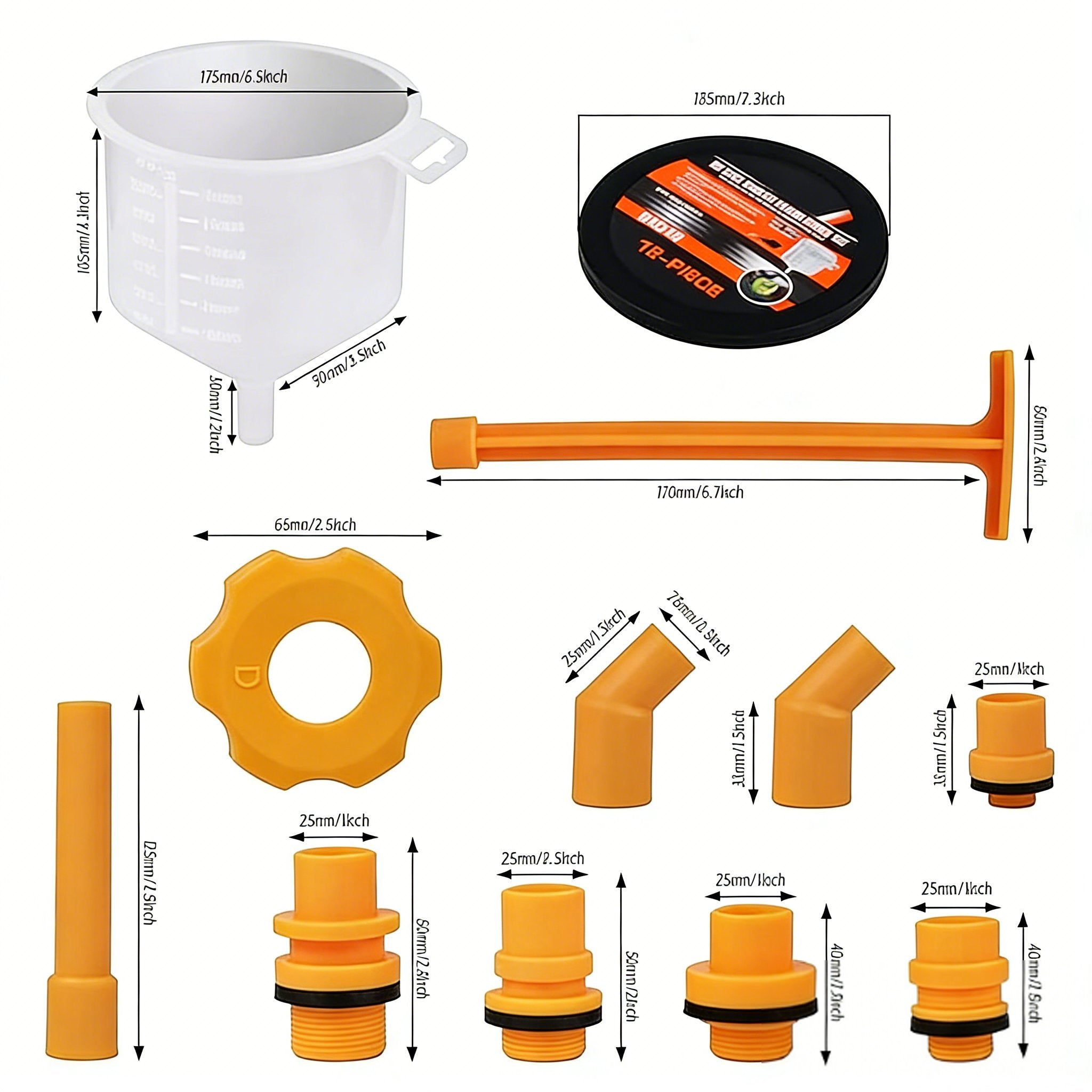 🚗12 PCS No-Spill Coolant Funnel Kit – Universal Radiator Filling Tool Set
