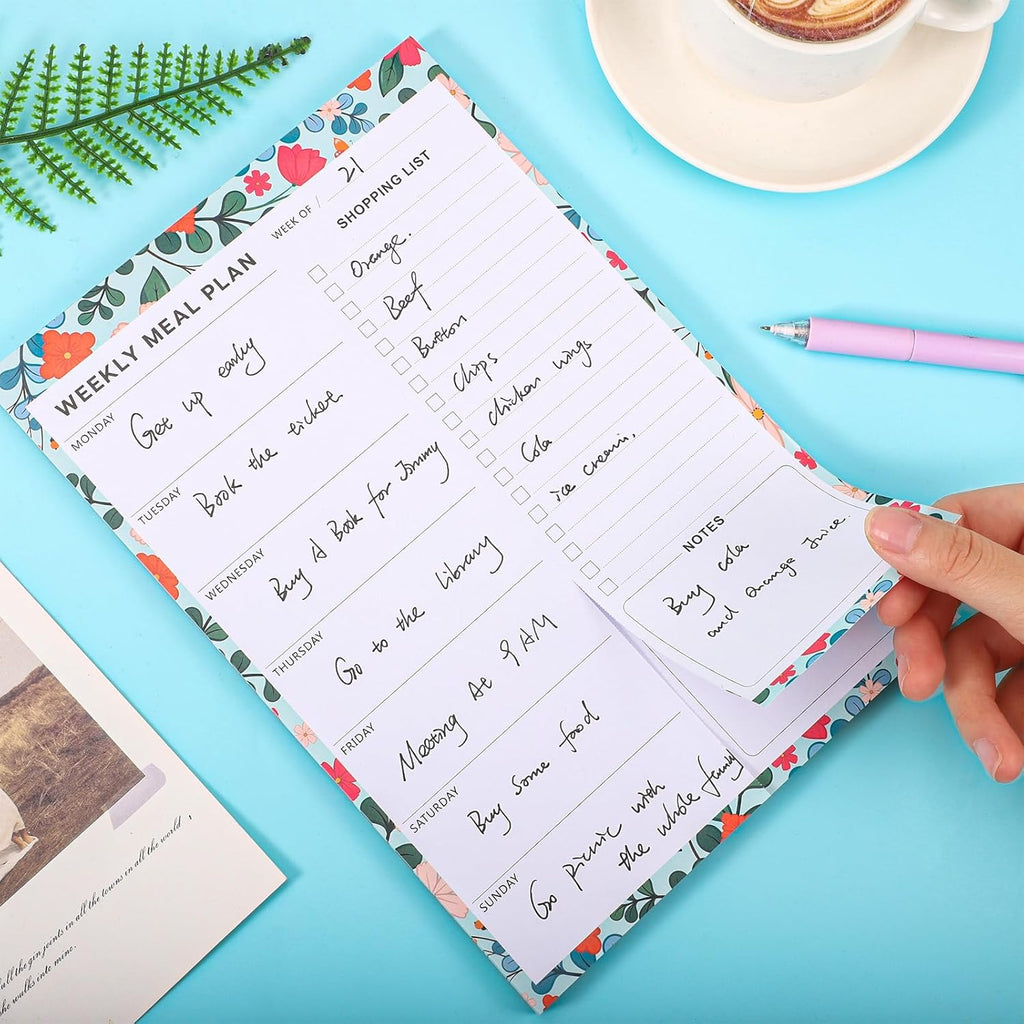 Weekly Meal Planner & Magnetic Shopping List Pad - 60 Sheets | Tear-Off Design