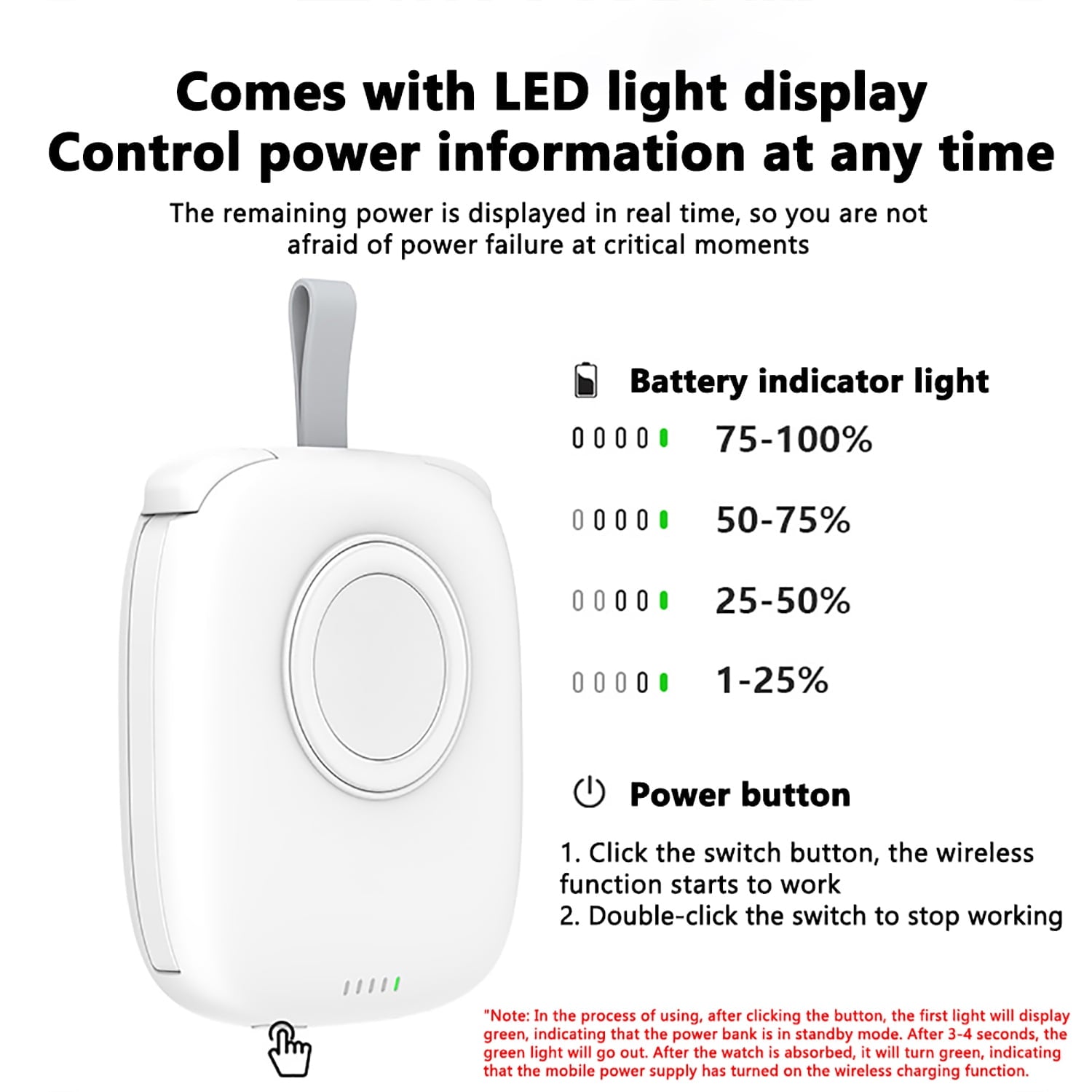 Portable Charger- 5000mAh Portable Charger Power Bank with Built-in Cables