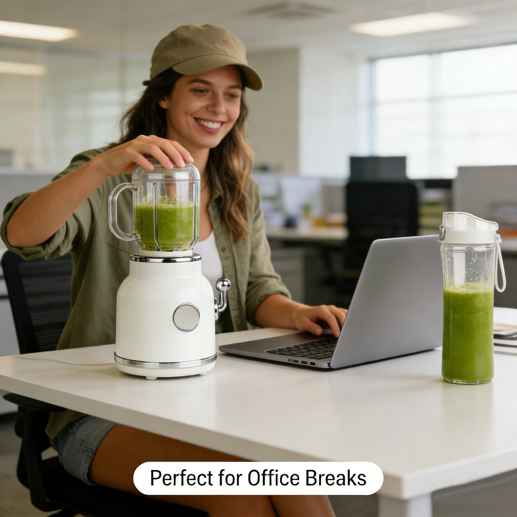 Portable Juicer with Two Cups & Small Ice Blender – Large Capacity, Easy to Clean, Perfect for Campsite Blending 🍹