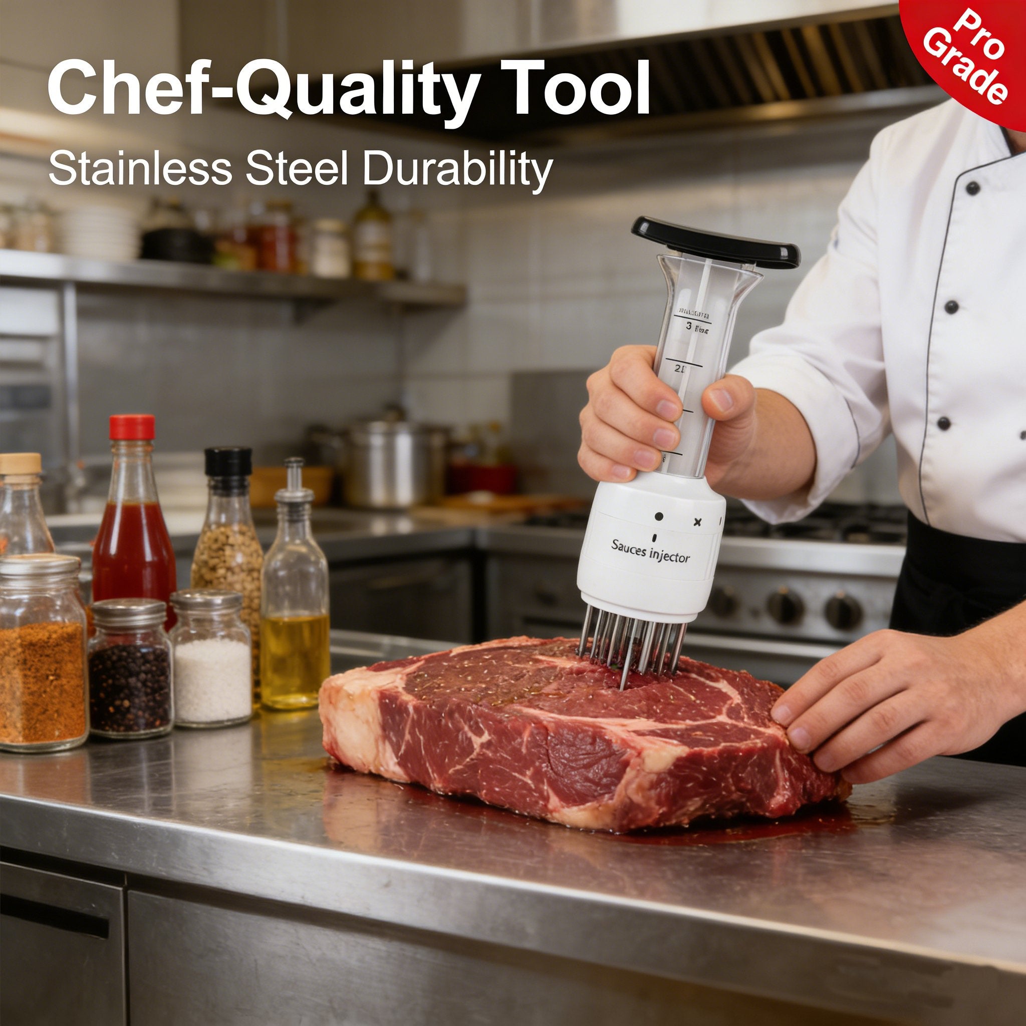 🍖 2-in-1 Meat Tenderizer & Marinade Injector