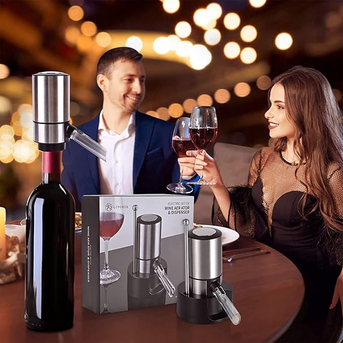 Instant Elegance: Electric Wine Aerator & Dispenser for Perfectly Poured Flavor