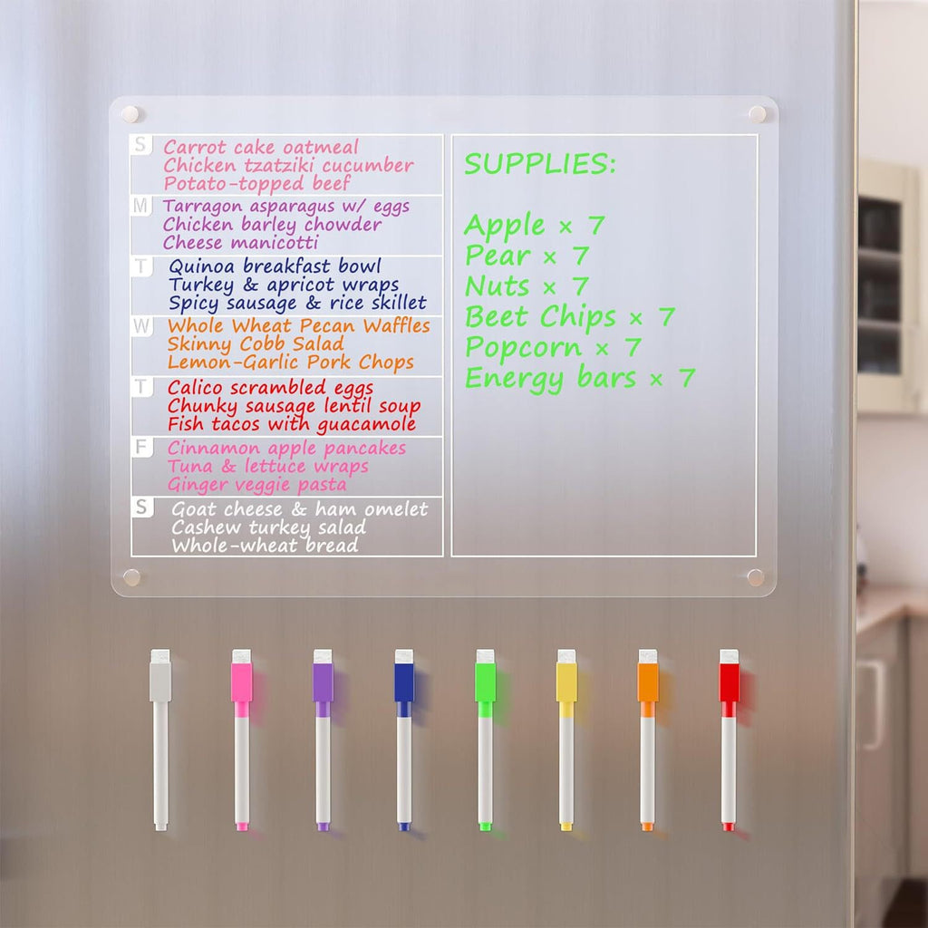 🧲 Acrylic Magnetic Dry Erase Board for Refrigerator (15 x 11 in)