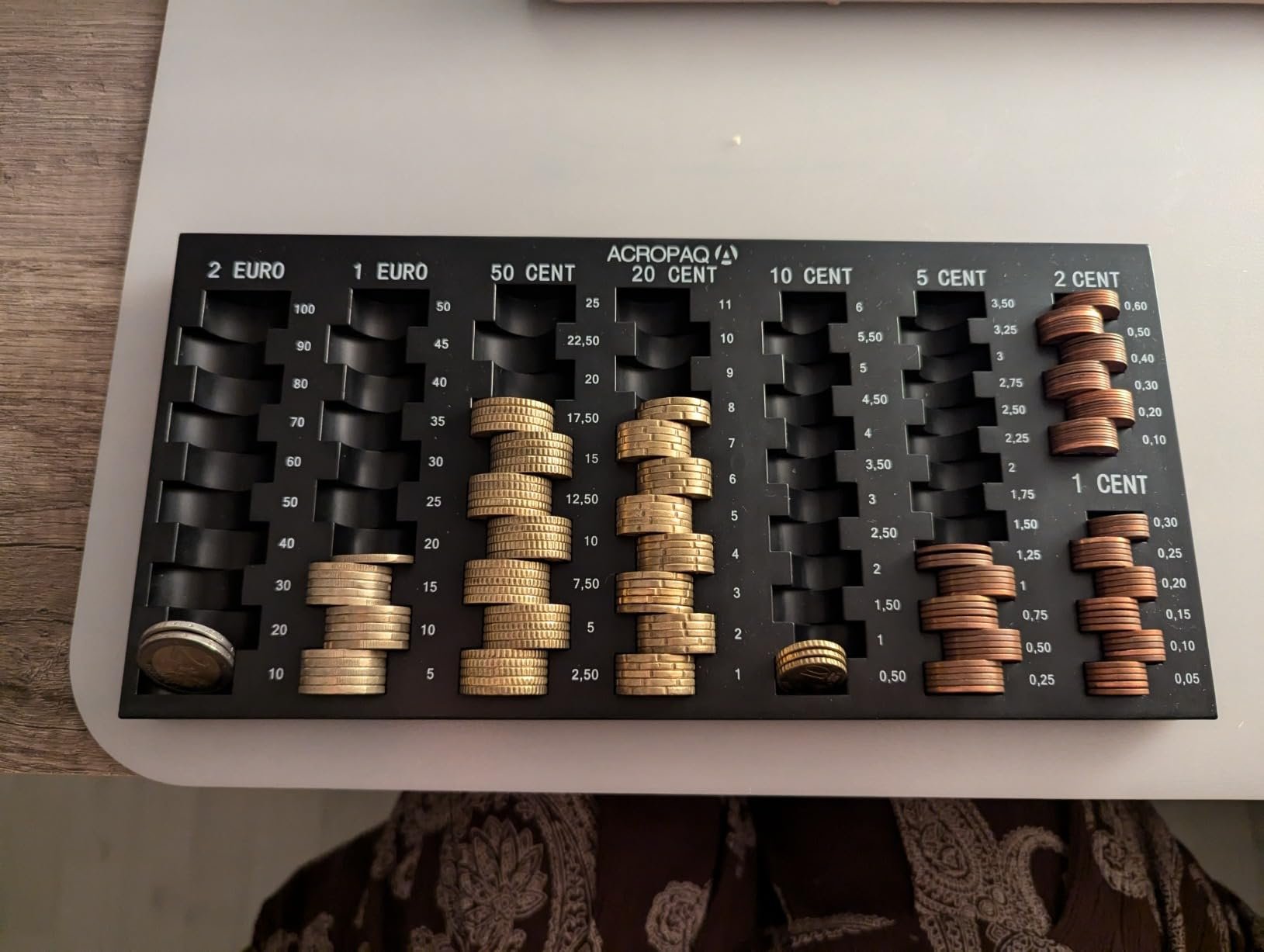 Coin Counting Board - for All Euro and Cent Coins