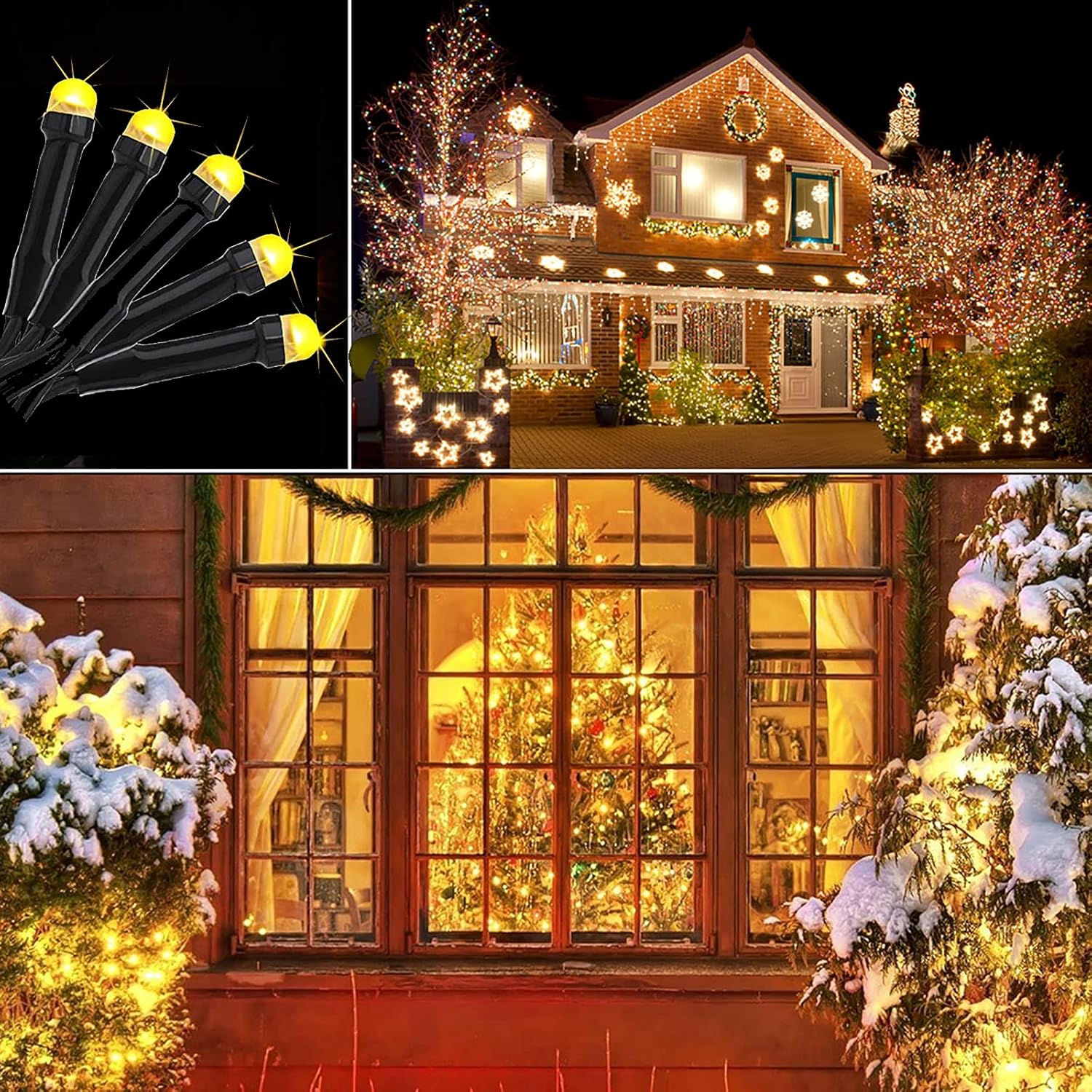 Solar Christmas Lights, 105 ft 300 LED